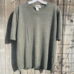 Alfani 100% silk V-neck mens t shirt